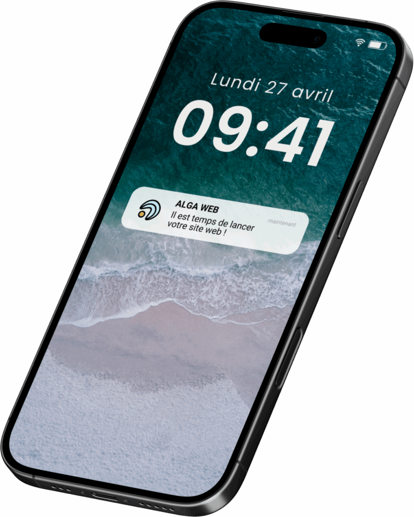 Notification de ALGA Web sur smartphone