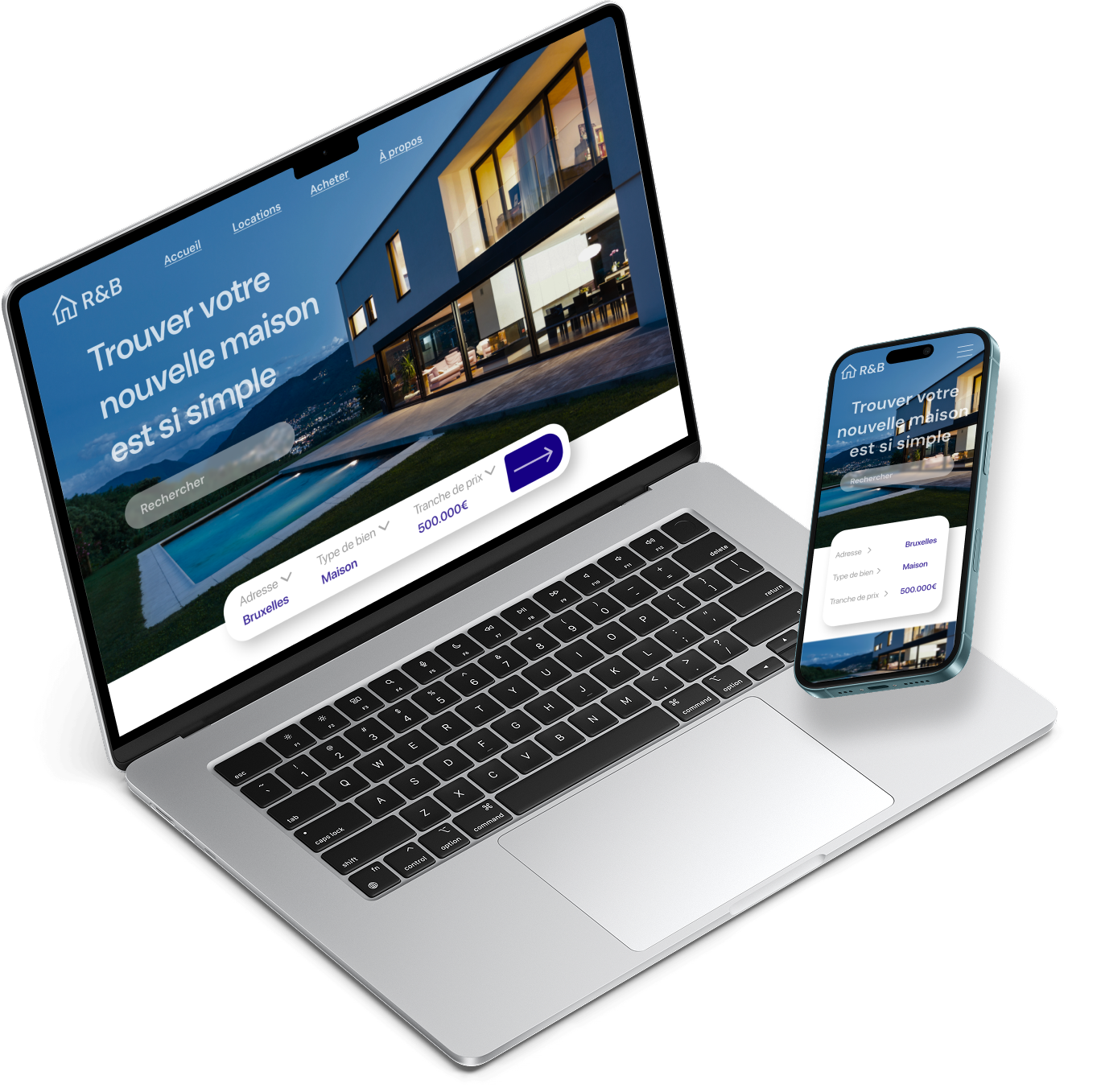 Site vitrine sur ordinateur et smartphone