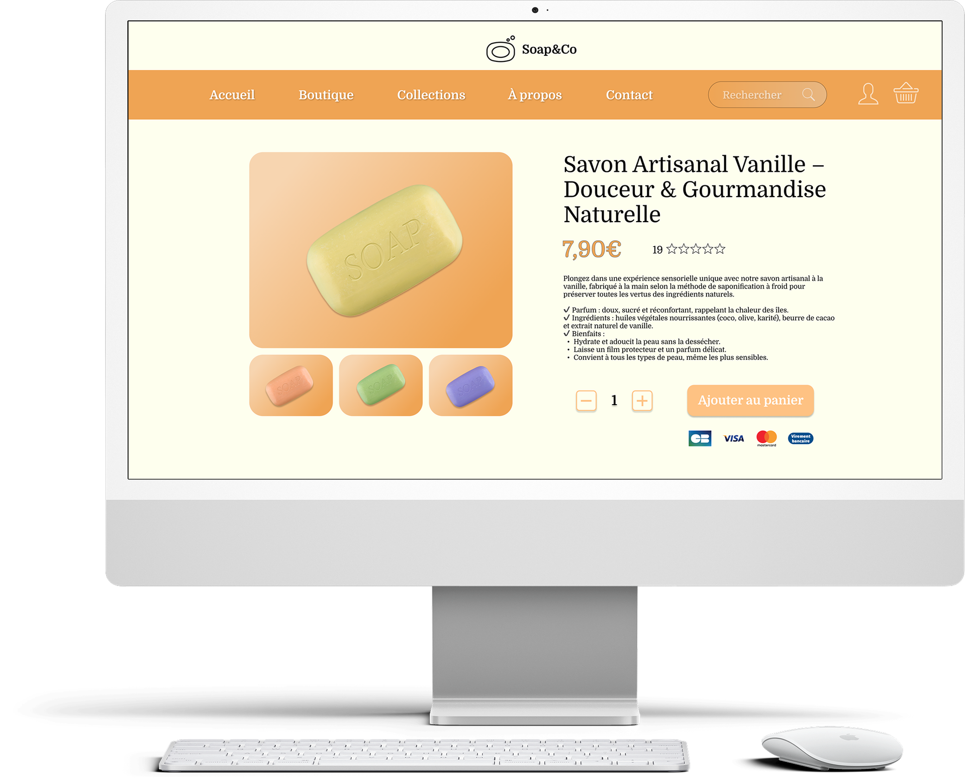 Site e-commerce sur un ordinateur